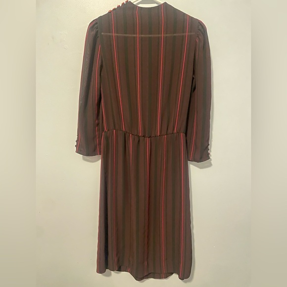 Elegant pink and black Striped Dress - Picture 4 of 5